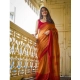 Women's Soft Lilan Printed Saree With Unstitched Blouse 5.5Mtr (Mustard )