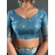 Women's Satin Printed Saree With Unstitched Blouse 5.5Mtr (light Blue) Women's Satin Printed Saree With Unstitched Blouse 5.5Mtr (light Blue)