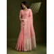 Women's Tissue Checks_With_Buttis Saree With Unstitched Blouse 5.5Mtr (Peach)