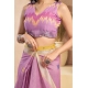 Women's Faux Linen Floral Ready to wear Saree With Unstitched Blouse 5.5Mtr (Lavender) Women's Faux Linen Floral Ready to wear Saree With Unstitched Blouse 5.5Mtr (Lavender)
