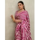 Women's Satin Crepe Printed Saree With Unstitched Blouse 5.5Mtr (Maroon)