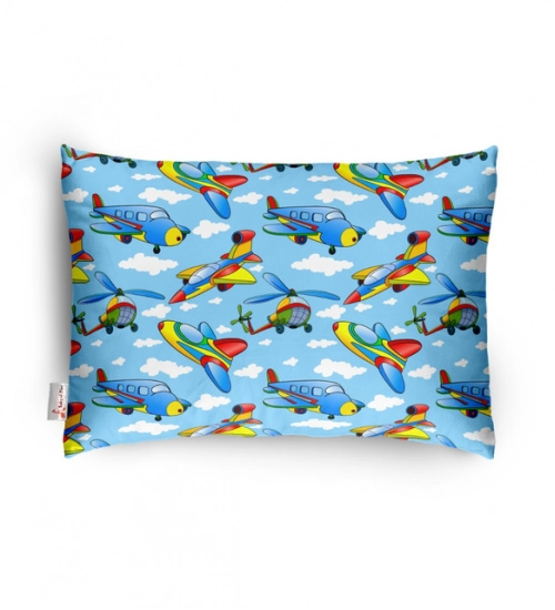 Soft Plush Printed Baby Infant Pillow for Kids Age 1 To 5 Years (Blue)