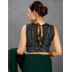 Women's Rayon Cotton Bandhani Printed Halter Neck Non Padded Blouse (Black 38 Ready (Alterable up to 42)