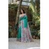 Women's Faux_Tussar Geometric_Print Saree With Unstitched Blouse 5.5Mtr (Rama_Green) Women's Faux_Tussar Geometric_Print Saree With Unstitched Blouse 5.5Mtr (Rama_Green)