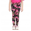 Girl's Cotton Lycra Floral Elasticated Jeggings (Black-Pink) Girl's Cotton Lycra Floral Elasticated Jeggings (Black-Pink)