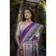 Women's Faux_Tussar Geometric_Print Saree With Unstitched Blouse 5.5Mtr (Purple)