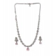 Women's Brass Silver Plated Necklace set (Pink) Women's Brass Silver Plated Necklace set (Pink)