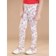 Girl's Cotton Lycra Floral Elasticated Jeggings (White-Pink) Girl's Cotton Lycra Floral Elasticated Jeggings (White-Pink)