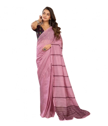 Women's Faux Linen Geometric Ready to wear Saree With Unstitched Blouse 5.5Mtr (LightPink) Women's Faux Linen Geometric Ready to wear Saree With Unstitched Blouse 5.5Mtr (LightPink)