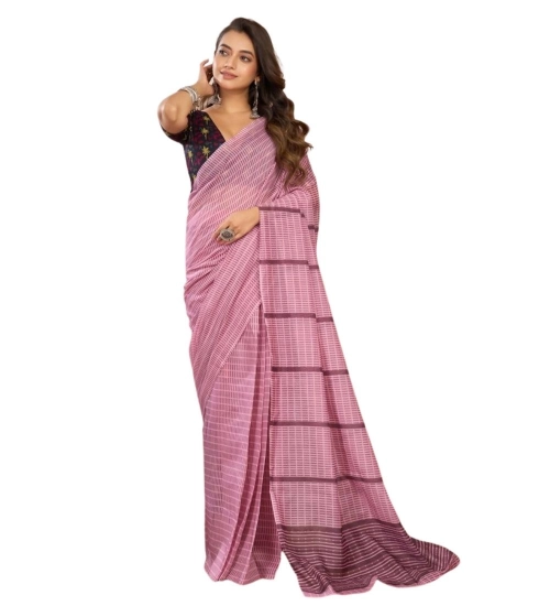 Women's Faux Linen Geometric Ready to wear Saree With Unstitched Blouse 5.5Mtr (LightPink) Women's Faux Linen Geometric Ready to wear Saree With Unstitched Blouse 5.5Mtr (LightPink)