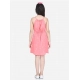 Girl's Polyester Floral Short Sleeve Dress (Coral) Girl's Polyester Floral Short Sleeve Dress (Coral)