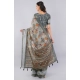 Women's Polyester Printed Ready To Wear Saree With Unstitched Blouse 5.5 Mtr (Light Grey)