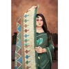 Women's Linen Printed Saree With Unstitched Blouse 5.5Mtr (Dark Green) Women's Linen Printed Saree With Unstitched Blouse 5.5Mtr (Dark Green)