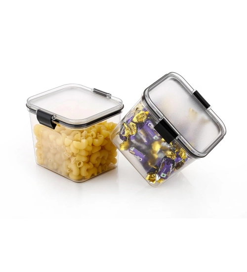 Plastic 4-Pcs Set Square Shape Kitchen Storage Container (Multicolor) Plastic 4-Pcs Set Square Shape Kitchen Storage Container (Multicolor)