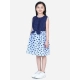 Girl's Denim Polka Sleeveless Dress (Blue) Girl's Denim Polka Sleeveless Dress (Blue)