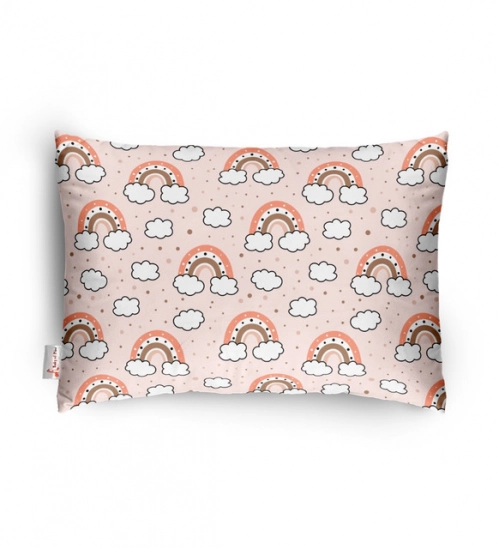 Soft Plush Printed Baby Infant Pillow for Kids Age 1 To 5 Years (Peach)