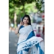 Women's Linen Printed Saree With Unstitched Blouse 5.5Mtr (White) Women's Linen Printed Saree With Unstitched Blouse 5.5Mtr (White)