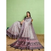 Women's Silk Blend Printed Saree With Unstitched Blouse 5.5Mtr (Grey) Women's Silk Blend Printed Saree With Unstitched Blouse 5.5Mtr (Grey)