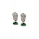 Women's Brass Silver Plated Drop Earrings (Green) Women's Brass Silver Plated Drop Earrings (Green)