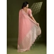 Women's Tissue Checks_With_Buttis Saree With Unstitched Blouse 5.5Mtr (Peach)