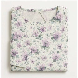 Women's Linen Printed Kurti (Lavender)