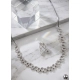 Women's Brass Silver Plated Necklace set (Silver)