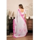 Women's Linen Cotton Printed Ready To Wear Saree With Unstitched Blouse 5.5 Mtr (Light_White)