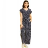 Girl's Polyester Moss Floral Short Sleeves Jumpsuit (Navy-white)