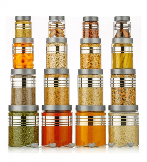 Plastic 16-Pcs Set Airtight Kitchen Storage Container Set (Multicolor)