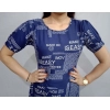 Women's Casual Crepe Half Sleeves Dress (Blue)