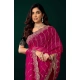 Women's Net Sequence Saree With Unstitched Blouse 5.5Mtr (Pink)