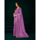 Women's Net Sequence Saree With Unstitched Blouse 5.5Mtr (Lavender)