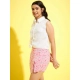 Girl's Polyester Lurex Printed Sleeveless Top Set (Pink-White) Girl's Polyester Lurex Printed Sleeveless Top Set (Pink-White)