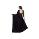 Women's Satin Solid Saree With Unstitched Blouse 5.5Mtr (Black)
