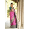 Women's Soft Lichi Silk Printed Saree With Unstitched Blouse 5.5Mtr (Pink) Women's Soft Lichi Silk Printed Saree With Unstitched Blouse 5.5Mtr (Pink)
