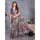 Women's Cotton Silk  Printed Saree With Unstitched Blouse 5.5Mtr (Wine )