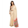 Women's Faux Linen Floral Print Ready to wear Saree With Unstitched Blouse 5.5Mtr (Cream) Women's Faux Linen Floral Print Ready to wear Saree With Unstitched Blouse 5.5Mtr (Cream)