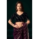 Women's Net Sequence Saree With Unstitched Blouse 5.5Mtr (Purple) Women's Net Sequence Saree With Unstitched Blouse 5.5Mtr (Purple)