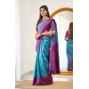 Women's Soft Lichi Silk Printed Saree With Unstitched Blouse 5.5Mtr (Sky-Blue) Women's Soft Lichi Silk Printed Saree With Unstitched Blouse 5.5Mtr (Sky-Blue)