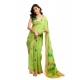 Women's Faux Linen Floral Print Ready to wear Saree With Unstitched Blouse 5.5Mtr (Green)