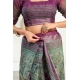 Women's Faux Linen Printed Ready to wear Saree With Unstitched Blouse 5.5Mtr (Multicolor)