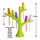 Pack of 10_Bird Tree Fruit Fork Set Decorative Toothpick Holder (Color: Assorted )