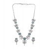 Women's Brass Silver Plated Necklace set (Turquoise) Women's Brass Silver Plated Necklace set (Turquoise)