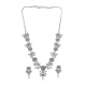 Women's Brass Silver Plated Necklace set (Turquoise)