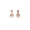 Women's Brass Silver Plated Drop Earrings (White)