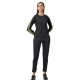 Women's Cotton Solid Long Sleeves Tracksuit (Dark Grey - Green) Women's Cotton Solid Long Sleeves Tracksuit (Dark Grey - Green)