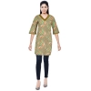 Women's Rayon Kurtis (Green, Multi, S)