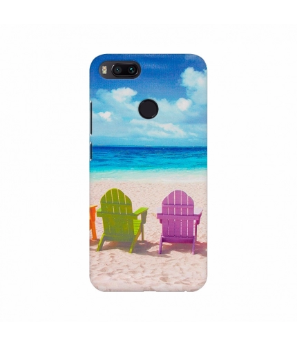 Empty Ocean and Colorful Chairs Mobile Case Cover
