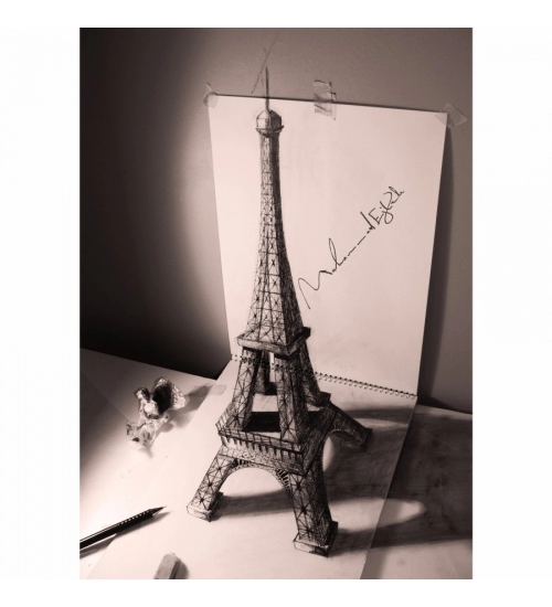 Paris Effeltower 3D Drawing Mobile Case Cover