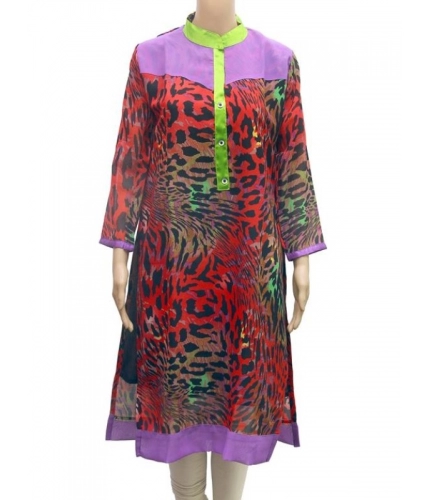 Women's Synthetic Kurtis (Multi Color, M)